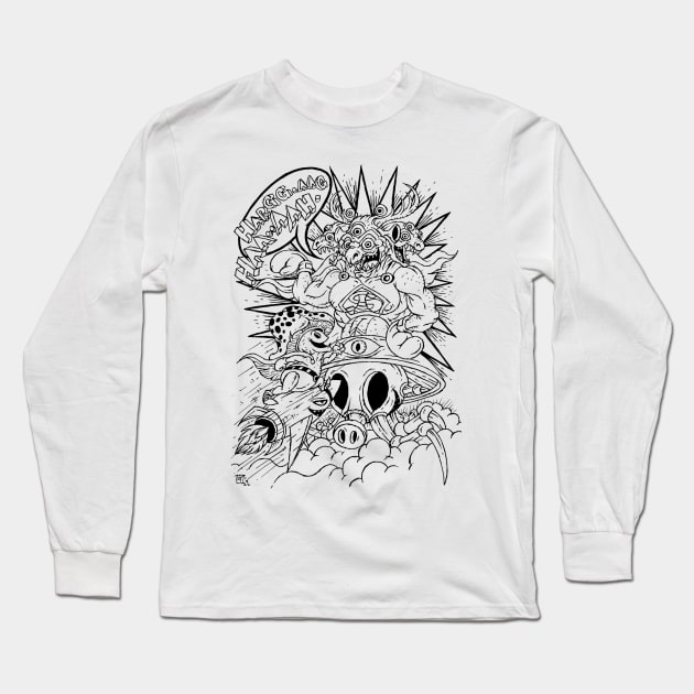 GODZILLA MADZILLA Long Sleeve T-Shirt by roombirth